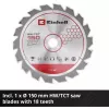 Einhell Power X-Change belaidis rankinis diskinis pjūklas TE-CS 18/150-2 Li-Solo, 18V (Raudonas/Juodas, be akumuliatoriaus ir įkroviklio)