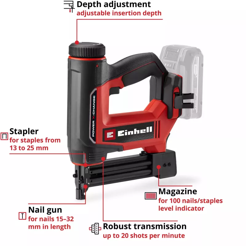 Einhell TE-CN 18/32 Li - Solo belaidis vinys ir segtuvas 18V Power X-Change (be akumuliatoriaus)