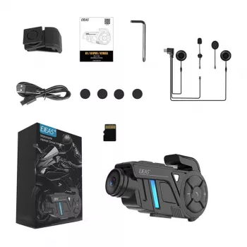 EJEAS K1Pro+ Motociklo Šalmo Intercom su 1080P Įrašymu - Vienas Intercomas