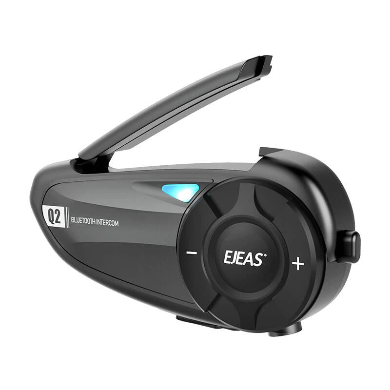 EJEAS Q2 Motociklo Intercom su Bluetooth 5.1, 800m diapazonu, IP65, DSP & CVC triukšmo slopinimu, FM radiju, balso asistentu, USB-C, iki 20h pokalbio laiko
