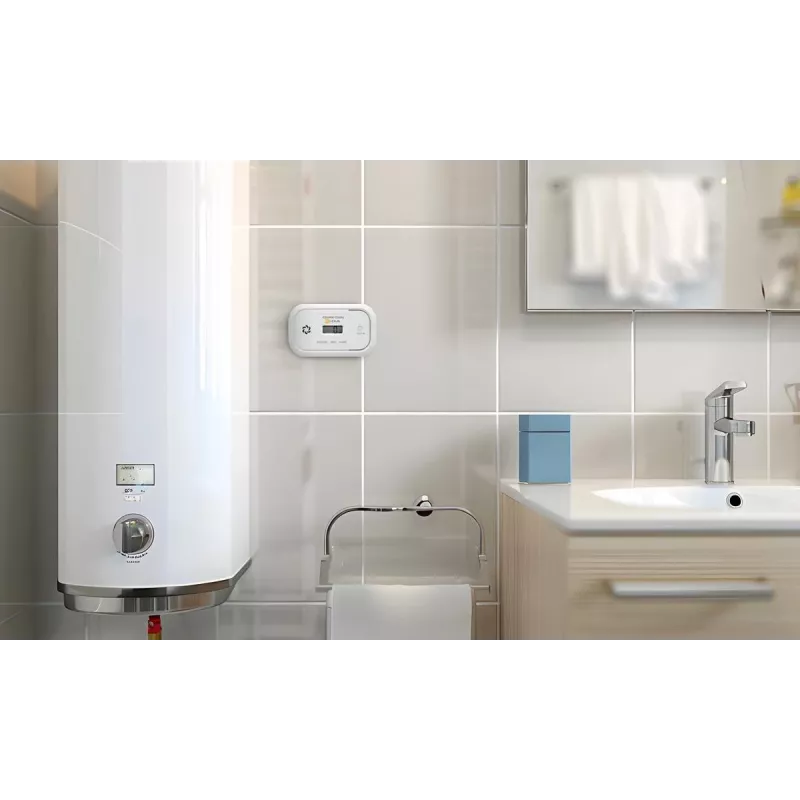 EL-HOME CD-17A2v2300/B anglies monoksido detektorius su LCD ekranu ir 9V atsargine baterija