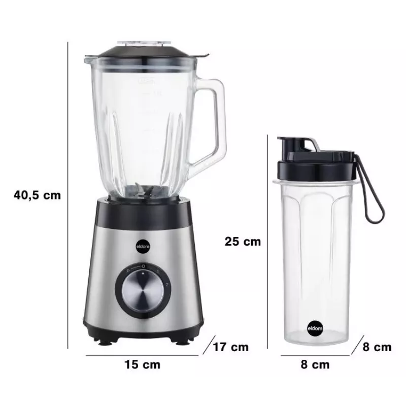 ELDOM BK7S STALO 2.0 L Stalinis blenderis 1000 W juodas/sidabrinis