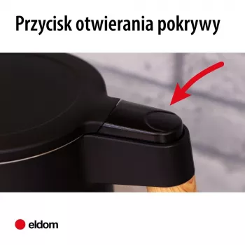 ELDOM C550 belaidis temperatūros valdymo virdulys, 1,7 l, 2200 W, nerūdijančio plieno, 5 programos, palaikymas šilumos, LED ekranas, juodas