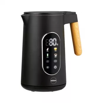 ELDOM C550 belaidis temperatūros valdymo virdulys, 1,7 l, 2200 W, nerūdijančio plieno, 5 programos, palaikymas šilumos, LED ekranas, juodas