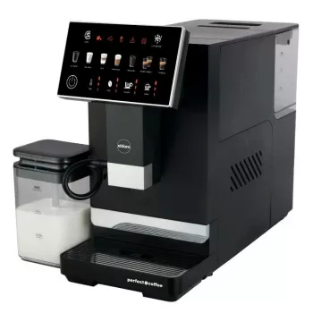ELDOM ECA10 automatinis kavos aparatas su slėgiu, 7 programos, 19 bar, 1450 W, 1,8 L vandens bakas, nuo pupelių iki puodelio, LCD, juodas