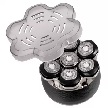 ELDOM G60 elektrinė veido ir galvos skustuvė Rotary 3 galvučių Wet & Dry su LED ekranu, iššokančia trimere, IPX7 atspari vandeniui, 60 min veikimo laikas