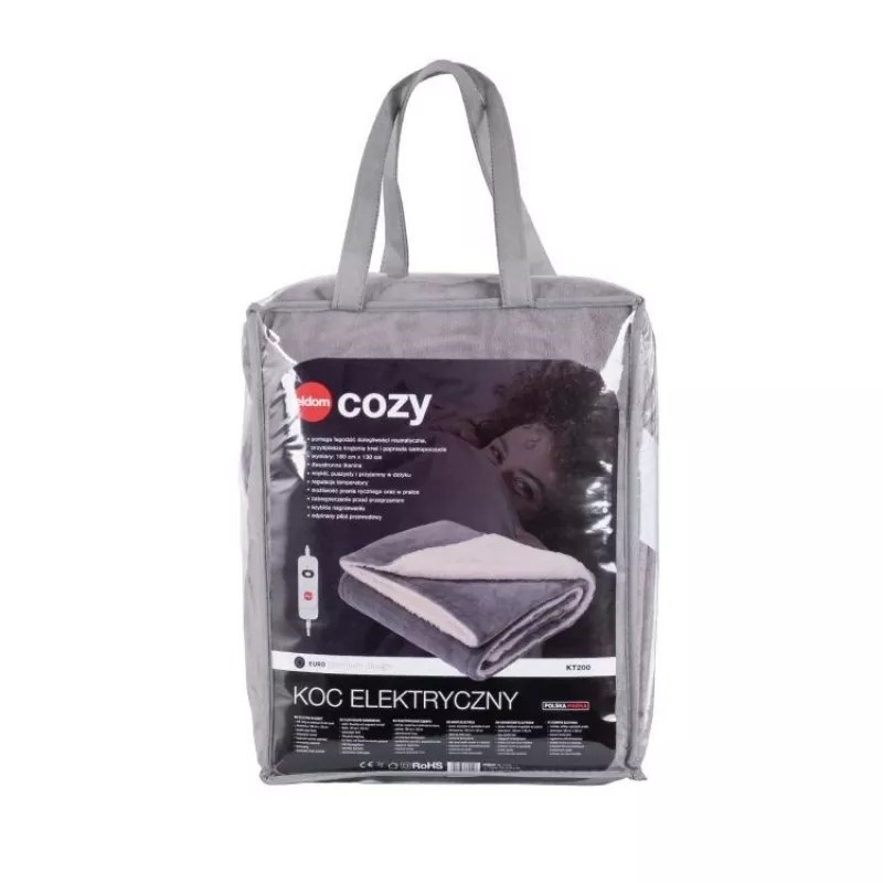 ELDOM KT200 Cozy elektrinis paklotas 150 x 80 cm pilkas 60W 3 šildymo lygiai