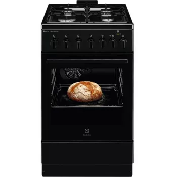 Electrolux 600 Series dujinė viryklė su elektrine orkaite, juoda, 50 cm