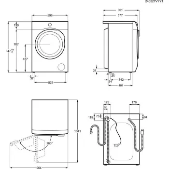 Electrolux EW2F528WP Priekinio pakrovimo skalbyklė, 8 kg, 1200 aps./min., balta