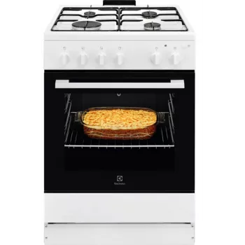 Electrolux LKG604012W laisvai pastatoma dujinė viryklė su dujine orkaite, 60 cm, balta