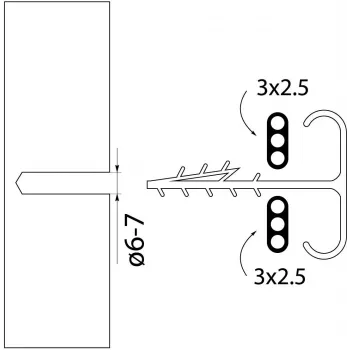 Elektro-Plast Opatówek USMP-3 BIS greito montavimo plokščias laikiklis 16,5 mm kabeliui/ vamzdžiui, baltas, 100 vnt.