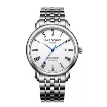 EMILE CHOURIET MAN 00116G406625 Automatinis Laikrodis 40mm Juodas Ciferblatas Plieninė Apyrankė