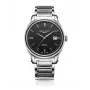 Vyriškas šveicariškas automatinis laikrodis EMILE CHOURIET 40mm nerūdijančio plieno korpusas, juodas ciferblatas, odinis dirželis 081128G62586