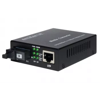 EMITER EM/1GB-ETH-1XSC-1550 WDM šviesolaidinis keitiklis, 10/100/1000 Mbps RJ45/1xSC SM 9/125 (Tx 1550nm / Rx 1310nm) 20 km