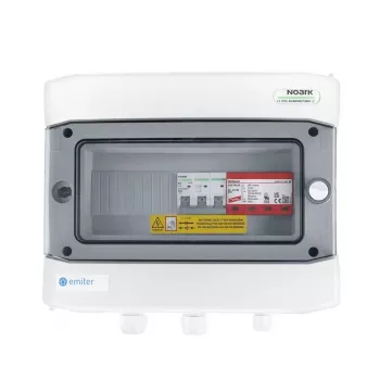 EMITER EM-470_AC jungiamasis skydas su AC hermetiniu IP65 korpusu, Dehn 2 tipo apsauga nuo viršįtampių, 50A 3 fazės, RCD A tipas 63A/300mA