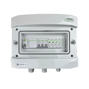 EMITER Switchgear Attached AC Hermetic IP65 su viršįtampio ribotuvu AC Noark Type 2, 40A 3 fazės, RCD Type A 63A/300mA