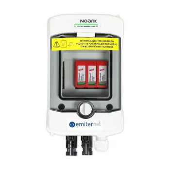 EMITER EM-1_DC pritvirtintas nuolatinės srovės hermetiškas IP65 skydas su Dehn 1000V 2 tipo viršįtampių iškrovikliu, 1x PV eilutė, 1x MPPT