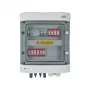 EMITER Switchgear Attached DCAC Hermetic IP65 EMITTER su nuolatinės srovės apsauga nuo viršįtampių Dehn 1000V 2 tipo, 2 x PV grandinė, 2 x MPPT // ir kintamos srovės Dehn 2 tipo, 16A 3-F, RCD A tipo 40A/300mA