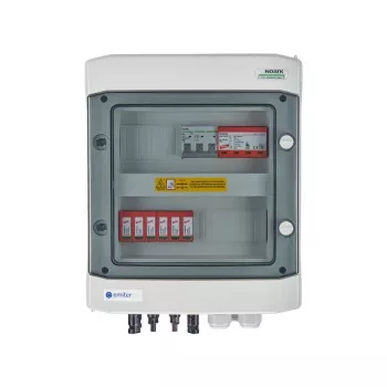 EMITER Switchgear Attached DCAC Hermetic IP65 EMITTER su DC apsauga nuo viršįtampių Dehn 1000V Type 2, 2 x PV String, 2 x MPPT // og. AC Dehn Type 1+2, 10A 3-fazių