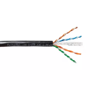 EmiterNet K/EMITERNET-UTP6OUT-GEL Lauko UTP Cat6 kabelis su gelio užpildu, vientisas varis, PE apvalkalas, juodas, 4x2x0.57 mm