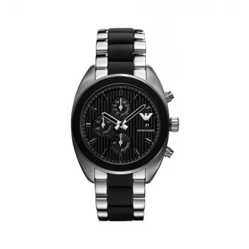 Emporio Armani AR5952 Vyriškas Chronografo Kvarcinis Laikrodis 43mm Juodas Silikonas
