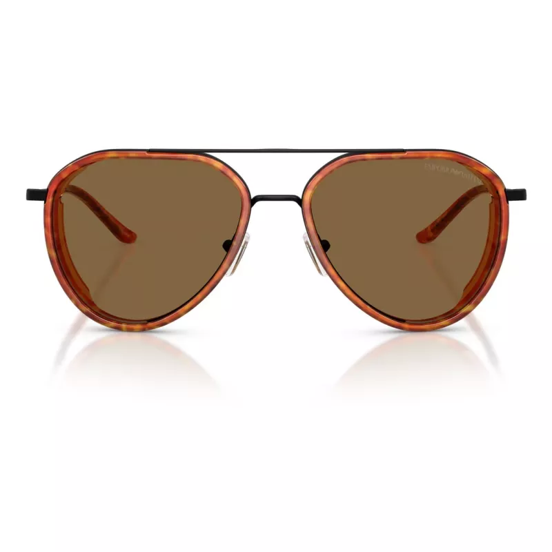 EMPORIO ARMANI EA2163-3001OR Vyriški Akiniai nuo Saulės – Blizgantis Juodas Rėmelis, Tamsiai Pilki Lęšiai, 56mm