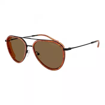 EMPORIO ARMANI EA2163-3001OR Vyriški Akiniai nuo Saulės – Blizgantis Juodas Rėmelis, Tamsiai Pilki Lęšiai, 56mm