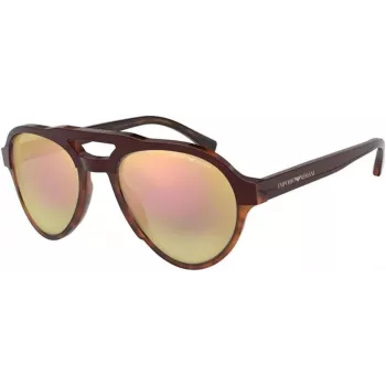 EMPORIO ARMANI EA4128F57494Z Vyriški stačiakampiai akiniai nuo saulės Matinė juoda rėmelio spalva Pilki lęšiai 54/21/140 mm