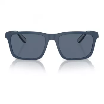 EMPORIO ARMANI EA4219-576380 Vyriški stačiakampiai akiniai nuo saulės - matinio juodo rėmelio, pilki lęšiai, 57 mm