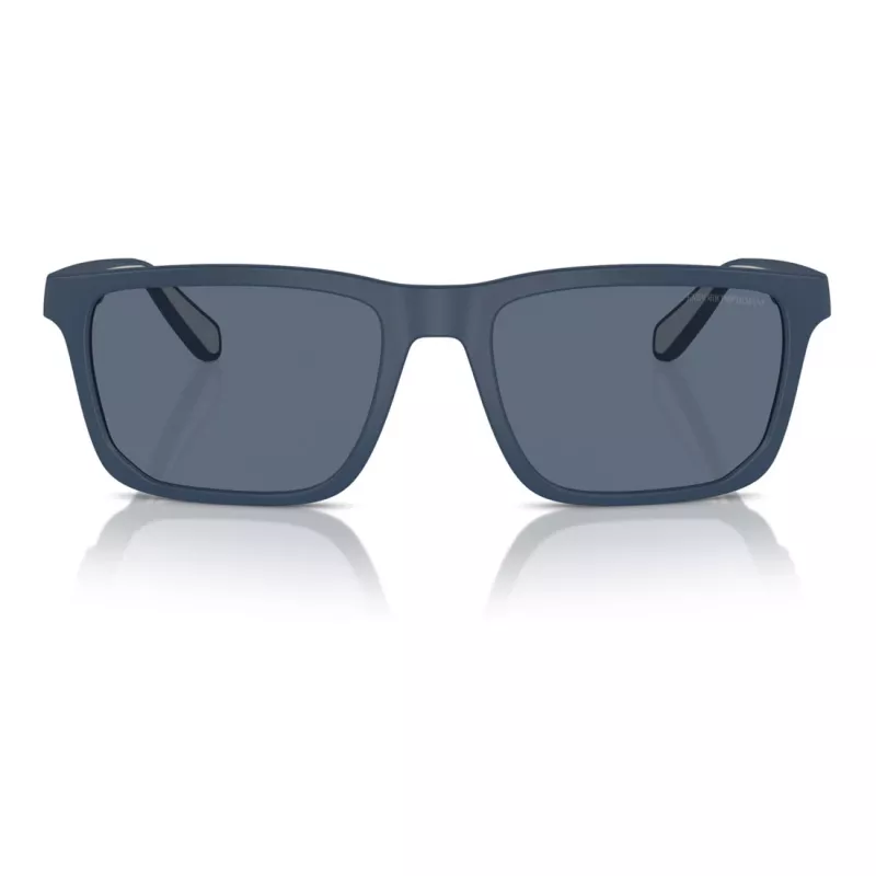 EMPORIO ARMANI EA4219-576380 Vyriški stačiakampiai akiniai nuo saulės - matinio juodo rėmelio, pilki lęšiai, 57 mm