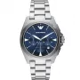 Emporio Armani Luigi vyriškas kvarcinis laikrodis AR11411 41 mm juodas ciferblatas odinė apyrankė