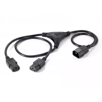 Equip 112210 Power Splitter Cable, 1,6 m, C14 to 2x C13, Black