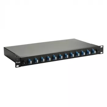 Equip 12 prievadų šviesolaidžio sujungimo dėžutė, LC Duplex, OS2 vienmodis, 1U, pilnai sukomplektuota, juoda | ITwork.lt