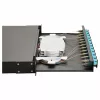 Equip 12 prievadų optinio pluošto sujungimo dėžė, SC Duplex, OM3, 1U, su įranga, juoda