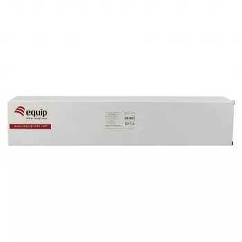 Equip 19 colių kabelių tvarkymo panelė su 5 plastikiniais žiedais, plieninė, 1U, juoda (RAL 9005)