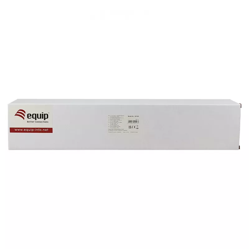 Equip 19 colių kabelių tvarkymo panelė su 5 plastikiniais žiedais, plieninė, 1U, juoda (RAL 9005)