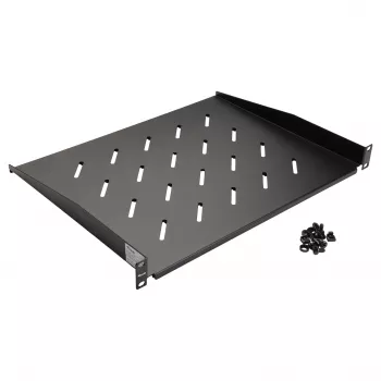 Equip 19 colių fiksuota stelažo lentyna 1U 350 mm juoda serverio stelažams