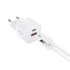 Equip 2-Portų USB-C PD3.0/USB-A GaN Sieninis Įkroviklis 20W Baltas