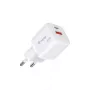 Equip 2-Portų USB-C PD3.0/USB-A GaN Sieninis Įkroviklis 20W Baltas