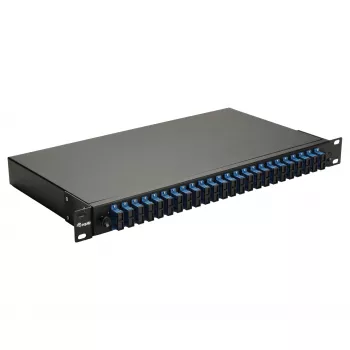 Equip 24 prievadų šviesolaidžio sujungimo dėžė, SC Duplex, OS2, 1U, su įranga, juoda