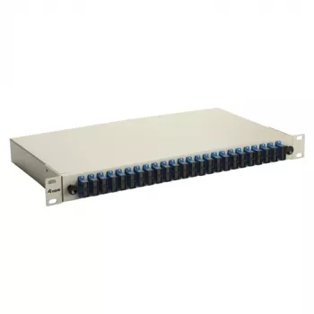 Equip 24 prievadų optinio pluošto sujungimo dėžė, SC Duplex, OS2, 1U, komplektuota, pilka