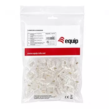 Equip Cat6 RJ45 UTP Nesuktių laidų jungčių rinkinys (100 vnt.) – permatomas