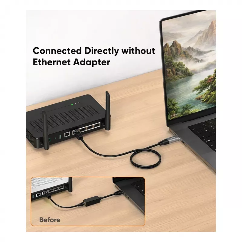 Equip Gigabit USB-C / USB-A į RJ45 Ethernet adapteris – juodas