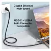Equip Gigabit USB-C / USB-A į RJ45 Ethernet adapteris – juodas