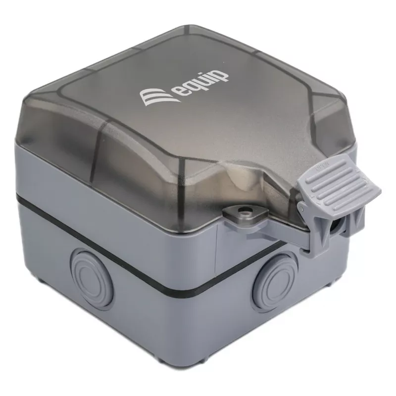 EQUIP paviršinio montavimo dėžutė 1 prievado Keystone, neekranuota, lauko, pilka IP44