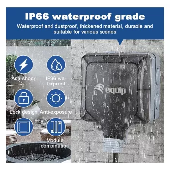 EQUIP paviršinio montavimo dėžutė 1 prievado Keystone, neekranuota, lauko, pilka IP44