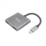 EQUIP USB-C 4-in-1 dvigubo HDMI adapteris su 100W PD, 4K MST, aliuminio korpusu