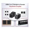 Equip USB-C Keystone Movą, USB 3.2 Gen 2, USB-C Moteriška į Moterišką, Juoda