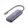 EQUIP USB-C Multiport Adapter su 2x HDMI, RJ45, 2x USB-A, USB-C PD 100W, pilka