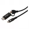 EQUIP USB-C į USB-C + HDMI adapteris su 100W Power Delivery, 4K 60Hz, 3m aliuminio korpusu